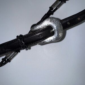 Justin Vintage leather silver western waist belt